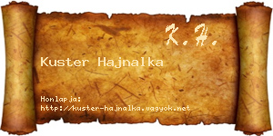 Kuster Hajnalka névjegykártya
